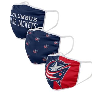 Adult Columbus Blue Jackets FOCO Face Covering 3-Pack