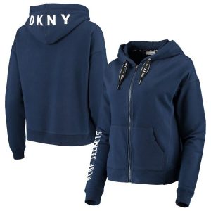 DKNY Sport Columbus Blue Jackets Women’s Navy Zoey Full-Zip Hoodie