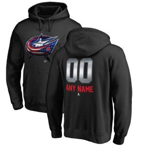 Columbus Blue Jackets Black Personalized Midnight Mascot Pullover Hoodie