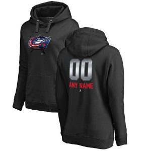 Columbus Blue Jackets Women’s Black Personalized Midnight Mascot Pullover Hoodie