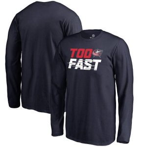 Columbus Blue Jackets Youth Navy Too Fast Long Sleeve T-Shirt
